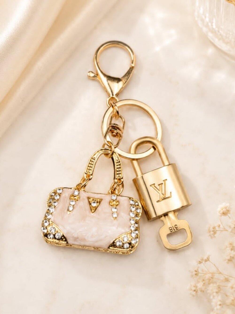 Louis Vuitton Gold Padlock 🔑 Authentic LV Unbranded Keychain Bag Charm